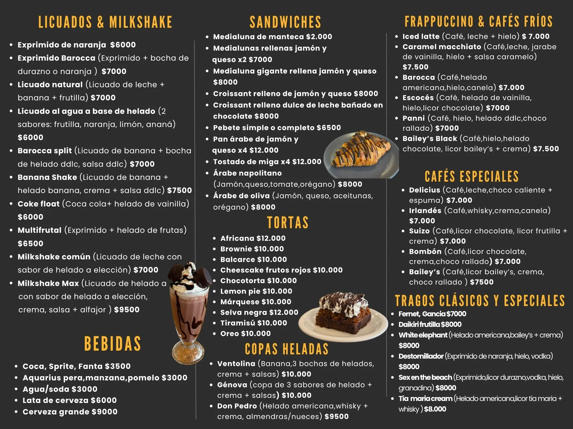 Menú Barocca - Página 1
